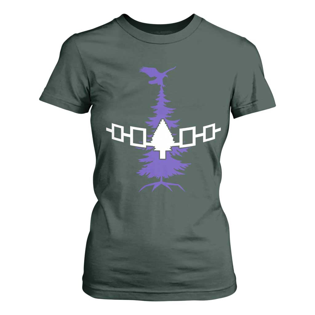 Iroquois Flag Haudenosaunee Iroquoian Native American Tribe Tree of Life T Shirt For Women TS11 Dark Forest Green Print Your Wear