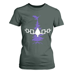 Iroquois Flag Haudenosaunee Iroquoian Native American Tribe Tree of Life T Shirt For Women TS11 Dark Forest Green Print Your Wear