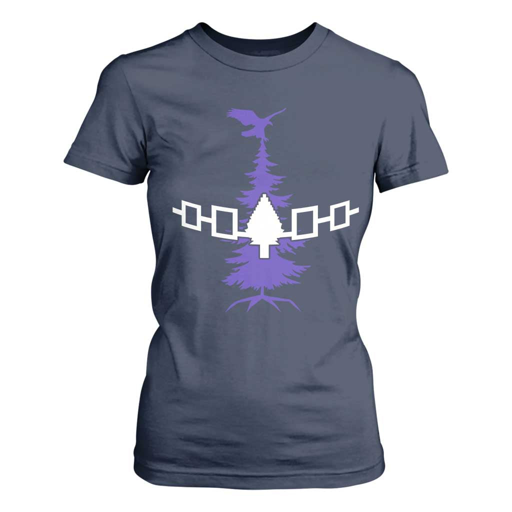 Iroquois Flag Haudenosaunee Iroquoian Native American Tribe Tree of Life T Shirt For Women TS11 Navy Print Your Wear