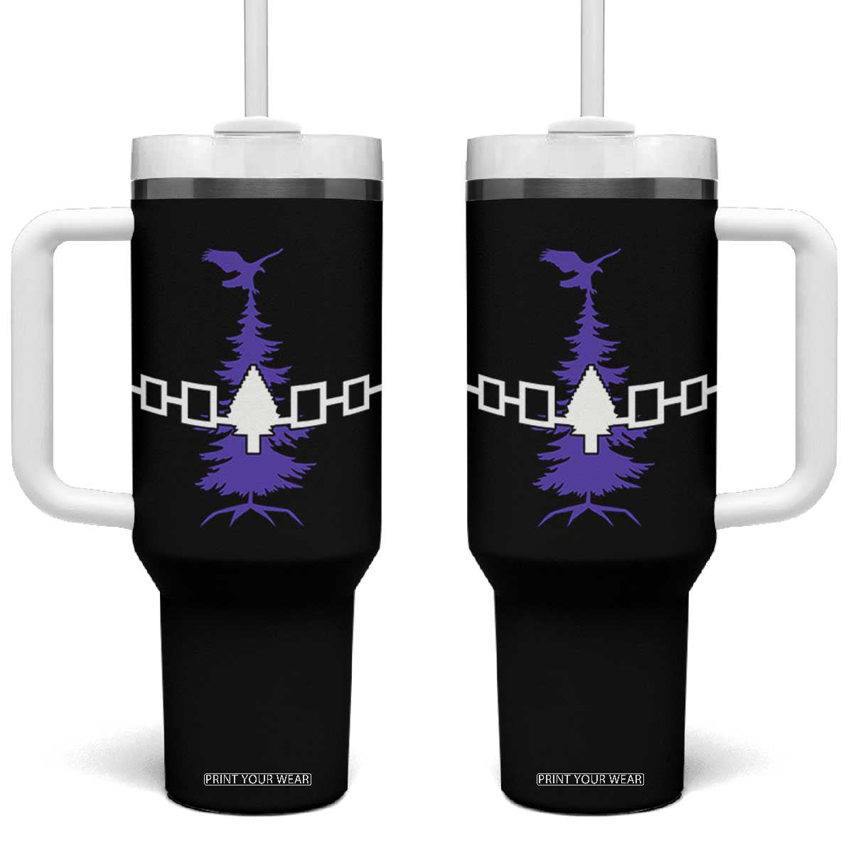 Iroquois Flag Haudenosaunee Iroquoian Native American Tribe Tree of Life Tumbler With Handle TS11 One Size: 40 oz Black Print Your Wear