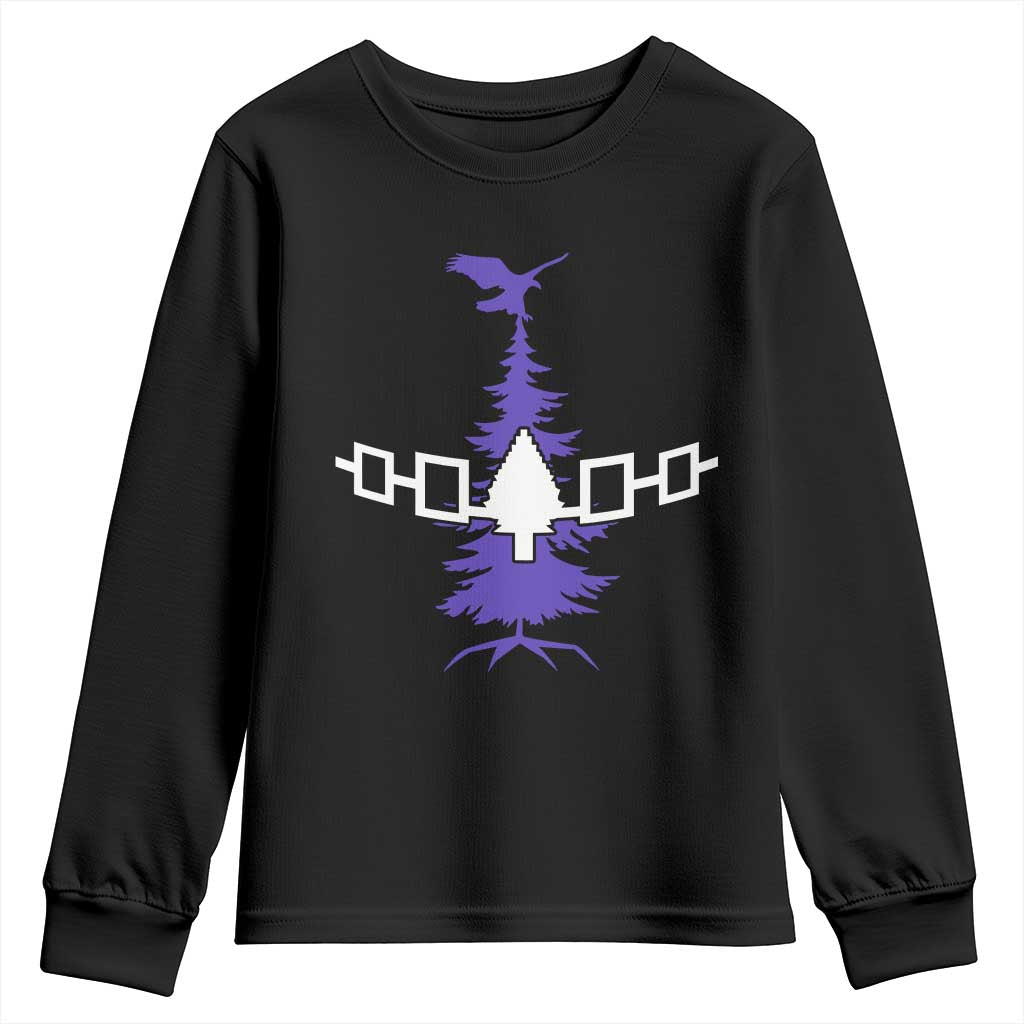 Iroquois Flag Haudenosaunee Iroquoian Native American Tribe Tree of Life Youth Sweatshirt TS11 Black Print Your Wear