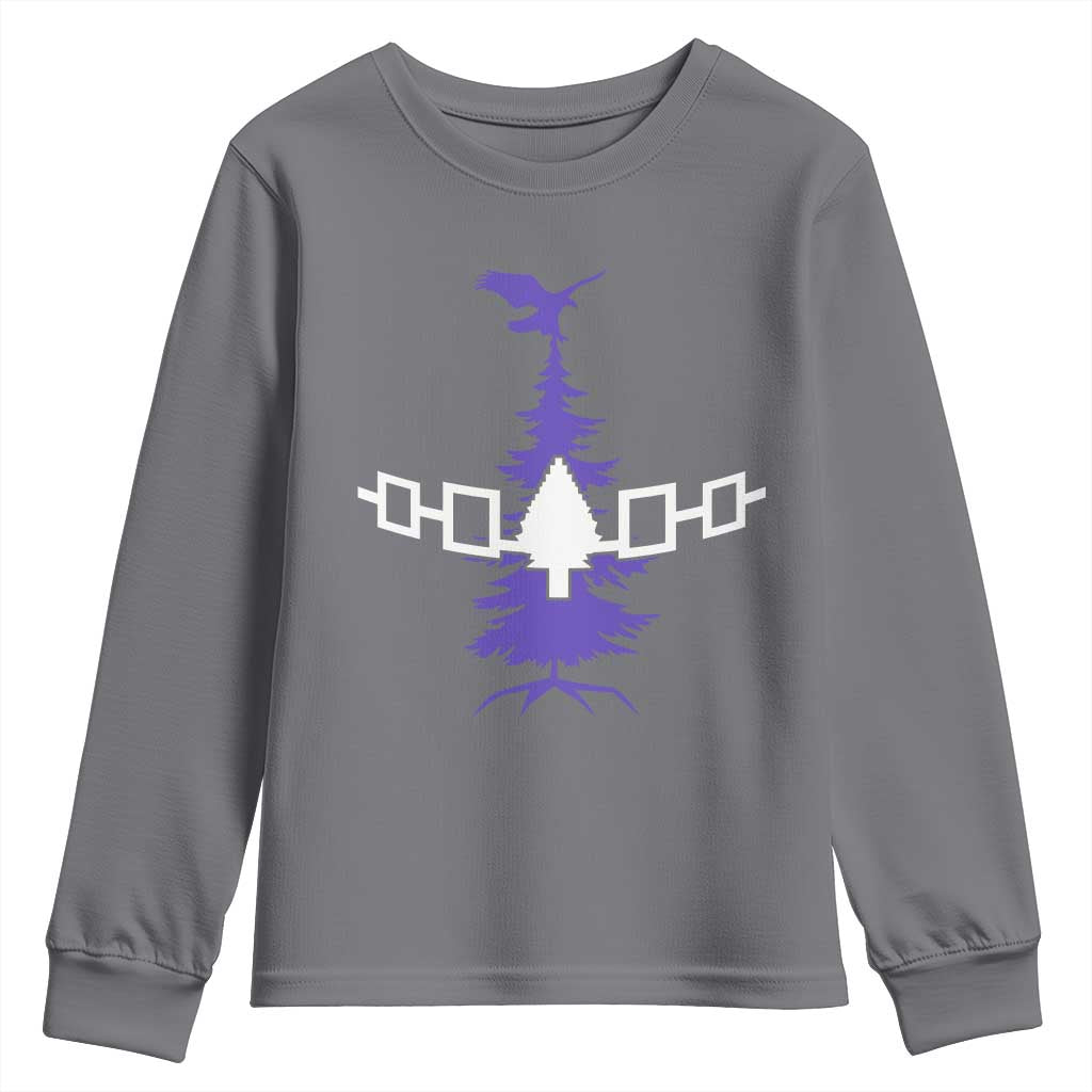 Iroquois Flag Haudenosaunee Iroquoian Native American Tribe Tree of Life Youth Sweatshirt TS11 Charcoal Print Your Wear