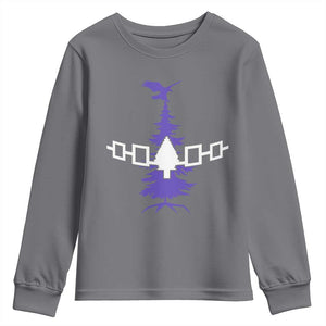 Iroquois Flag Haudenosaunee Iroquoian Native American Tribe Tree of Life Youth Sweatshirt TS11 Charcoal Print Your Wear
