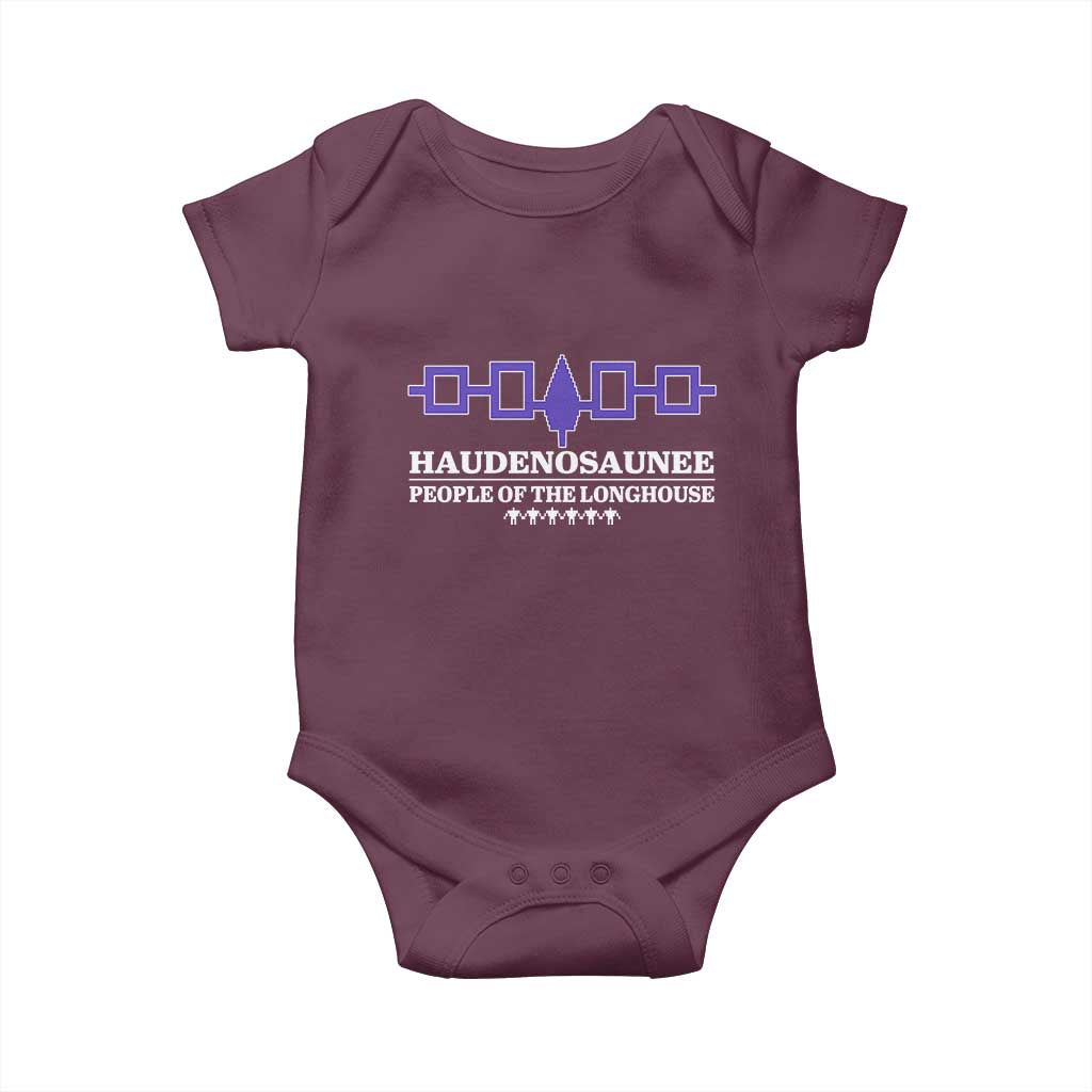 Proud Haudenosaunee Baby Onesie Iroquois Flag People Of The Longhouse TS11 Maroon Print Your Wear
