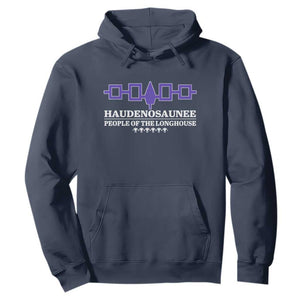 Proud Haudenosaunee Hoodie Iroquois Flag People Of The Longhouse TS11 Navy Print Your Wear