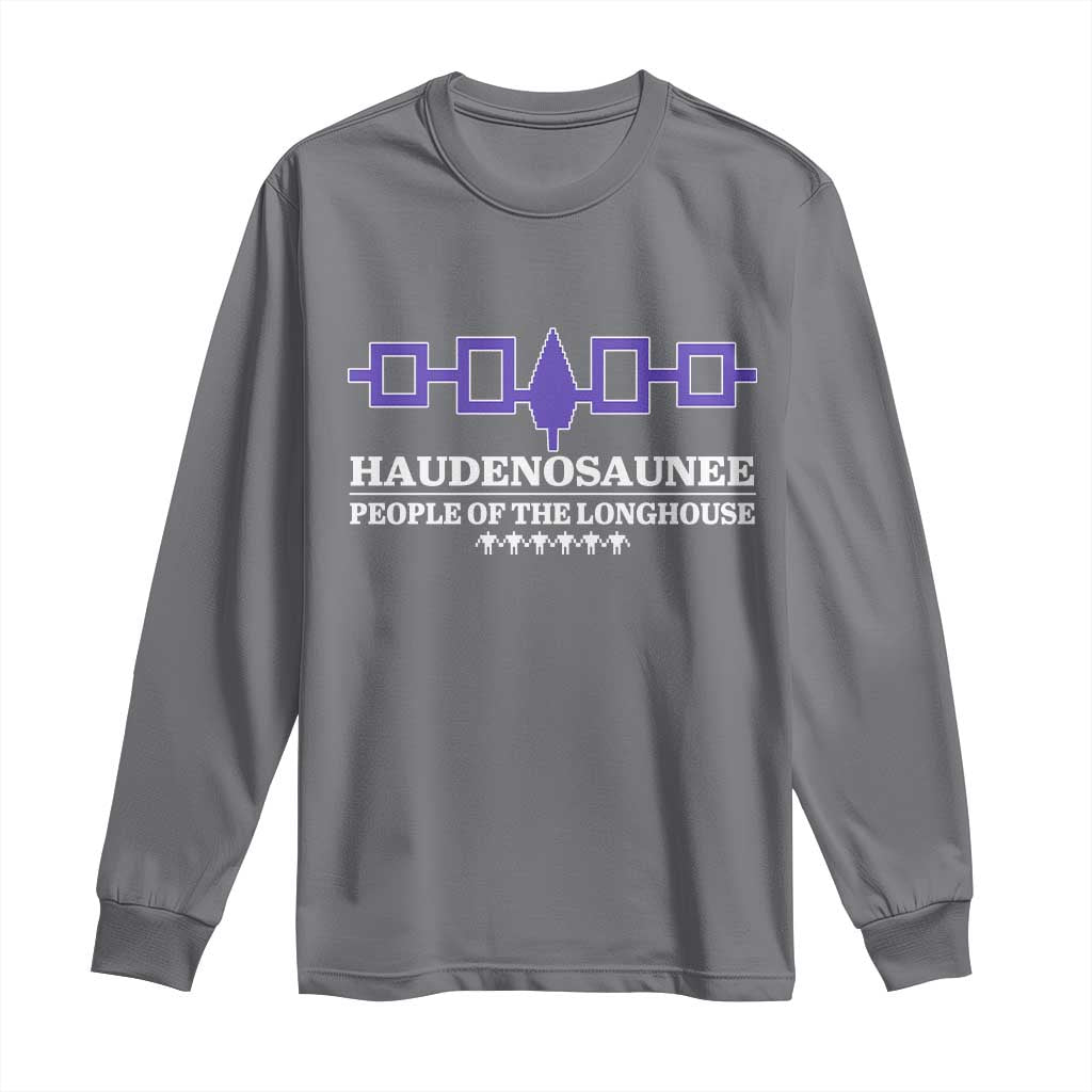 Proud Haudenosaunee Long Sleeve Shirt Iroquois Flag People Of The Longhouse TS11 Charcoal Print Your Wear