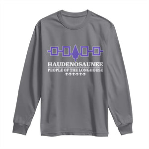 Proud Haudenosaunee Long Sleeve Shirt Iroquois Flag People Of The Longhouse TS11 Charcoal Print Your Wear