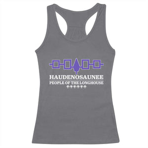 Proud Haudenosaunee Racerback Tank Top Iroquois Flag People Of The Longhouse TS11 Charcoal Print Your Wear