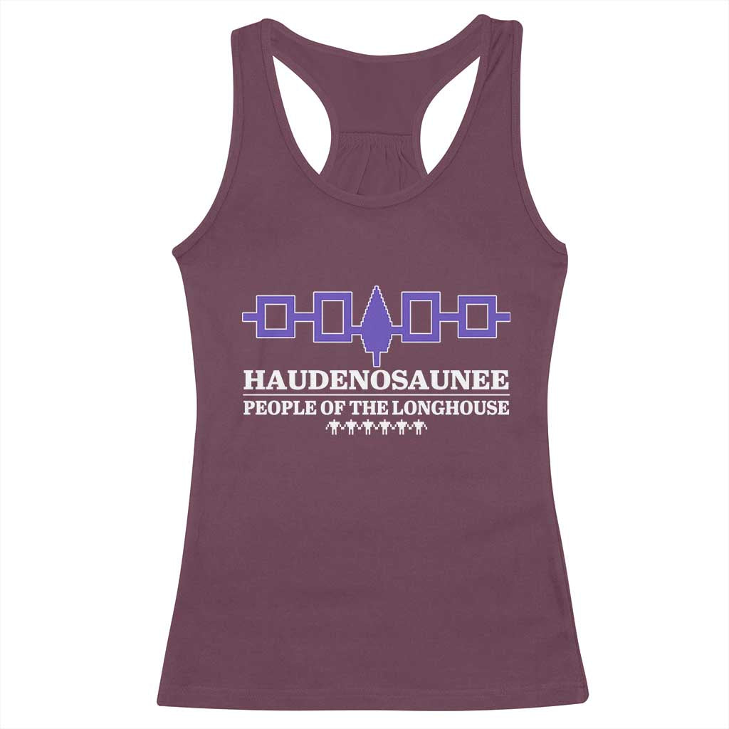 Proud Haudenosaunee Racerback Tank Top Iroquois Flag People Of The Longhouse TS11 Maroon Print Your Wear