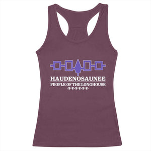 Proud Haudenosaunee Racerback Tank Top Iroquois Flag People Of The Longhouse TS11 Maroon Print Your Wear