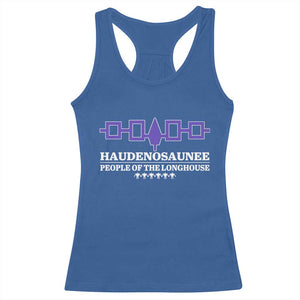 Proud Haudenosaunee Racerback Tank Top Iroquois Flag People Of The Longhouse TS11 Royal Blue Print Your Wear