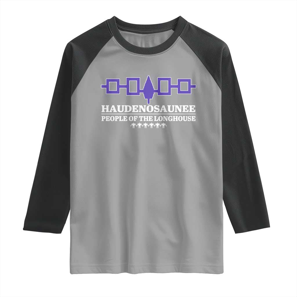 Proud Haudenosaunee Raglan Shirt Iroquois Flag People Of The Longhouse TS11 Sport Gray Black Print Your Wear