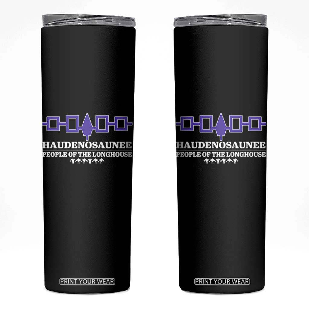 Proud Haudenosaunee Skinny Tumbler Iroquois Flag People Of The Longhouse TS11 Black Print Your Wear