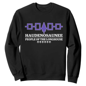 Proud Haudenosaunee Sweatshirt Iroquois Flag People Of The Longhouse TS11 Black Print Your Wear