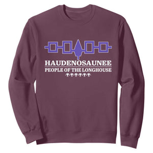 Proud Haudenosaunee Sweatshirt Iroquois Flag People Of The Longhouse TS11 Maroon Print Your Wear