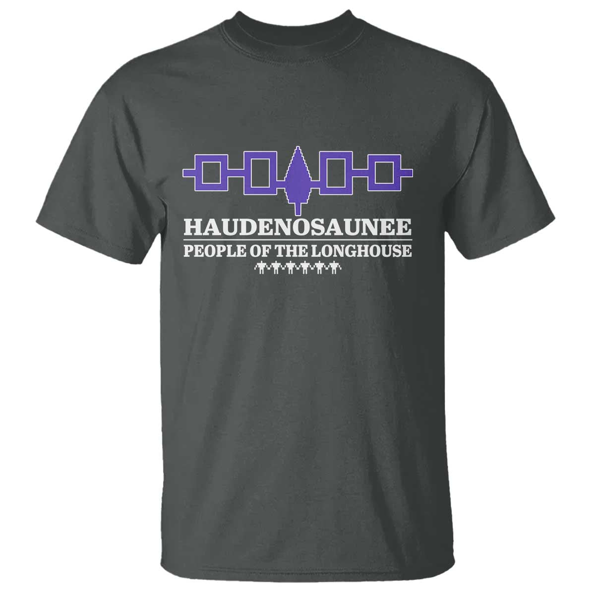 Proud Haudenosaunee T Shirt Iroquois Flag People Of The Longhouse TS11 Dark Heather Print Your Wear