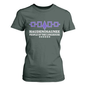 Proud Haudenosaunee T Shirt For Women Iroquois Flag People Of The Longhouse TS11 Dark Forest Green Print Your Wear