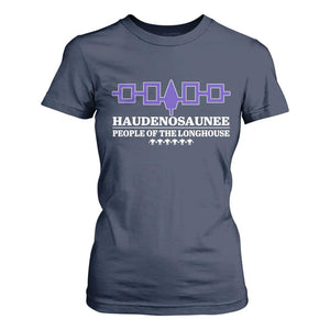 Proud Haudenosaunee T Shirt For Women Iroquois Flag People Of The Longhouse TS11 Navy Print Your Wear