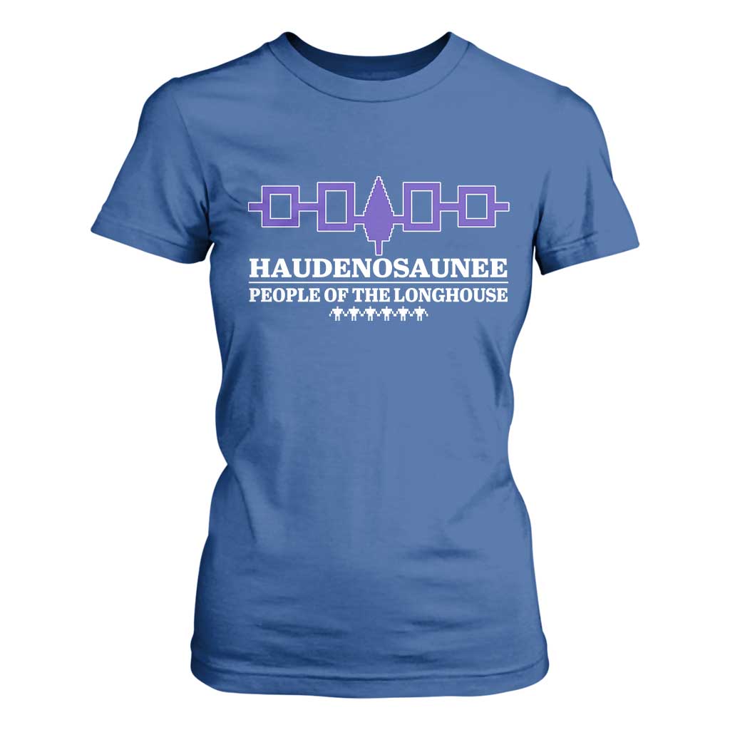 Proud Haudenosaunee T Shirt For Women Iroquois Flag People Of The Longhouse TS11 Royal Blue Print Your Wear