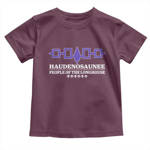 Proud Haudenosaunee Toddler T Shirt Iroquois Flag People Of The Longhouse TS11 Maroon Print Your Wear