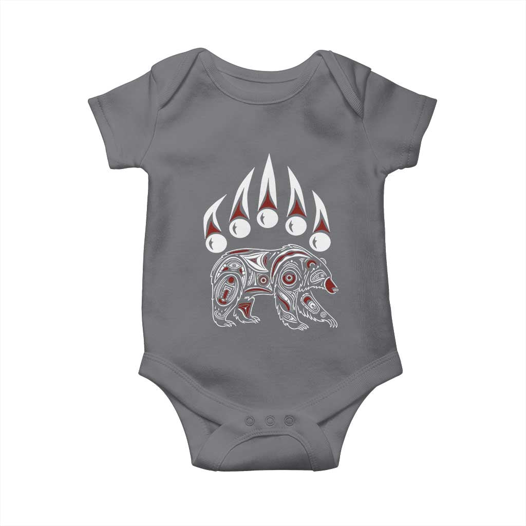 Native American Alaska Grizzly Bear Claw Indian Pride Baby Onesie TS11 Charcoal Print Your Wear