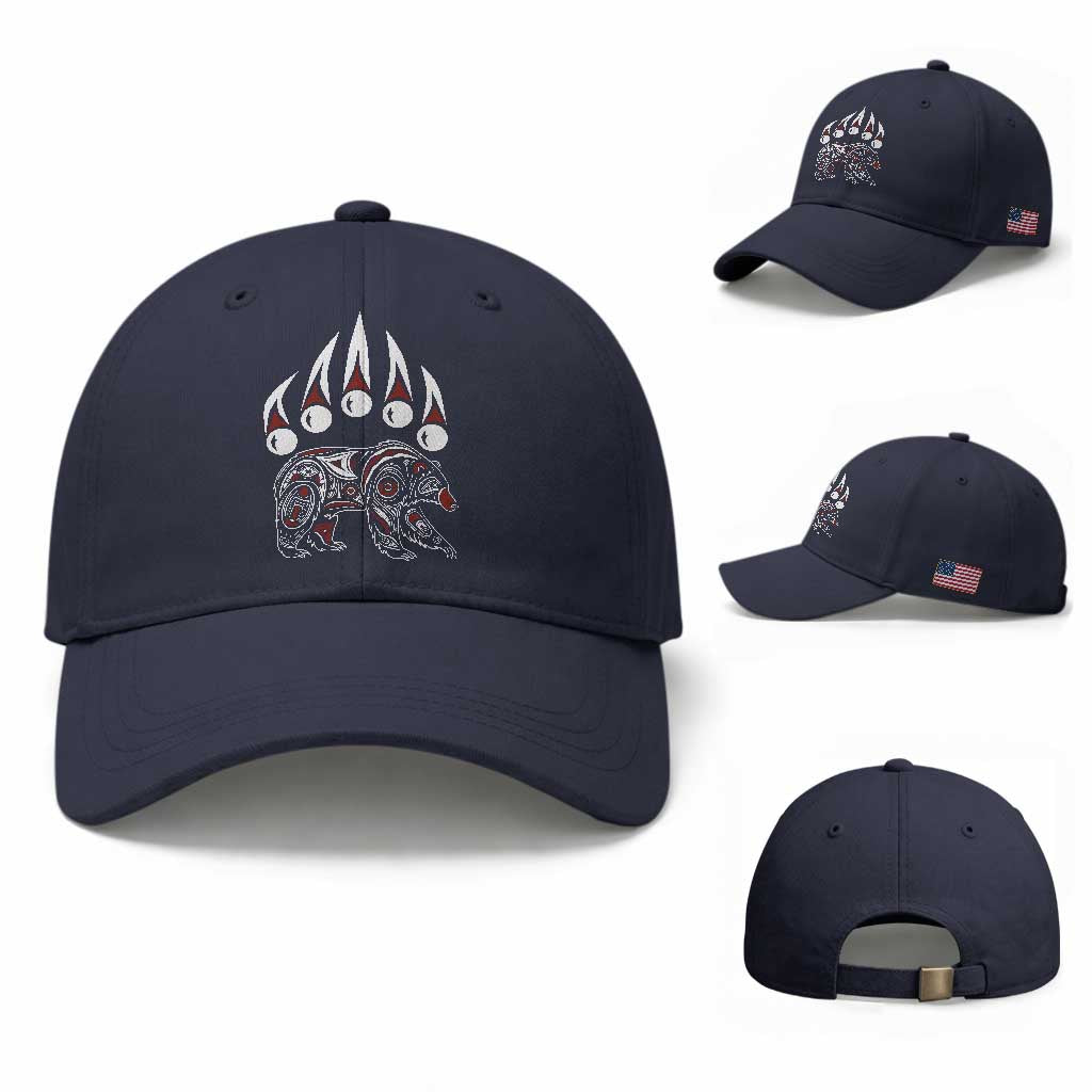 Native American Alaska Grizzly Bear Claw Indian Pride Baseball Cap