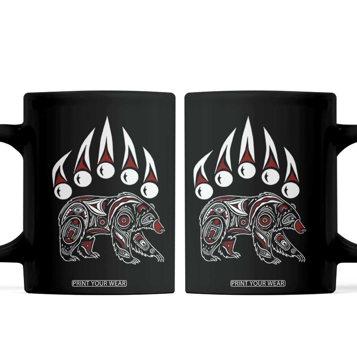 Native American Alaska Grizzly Bear Claw Indian Pride Coffee Mug TS11 Black Print Your Wear