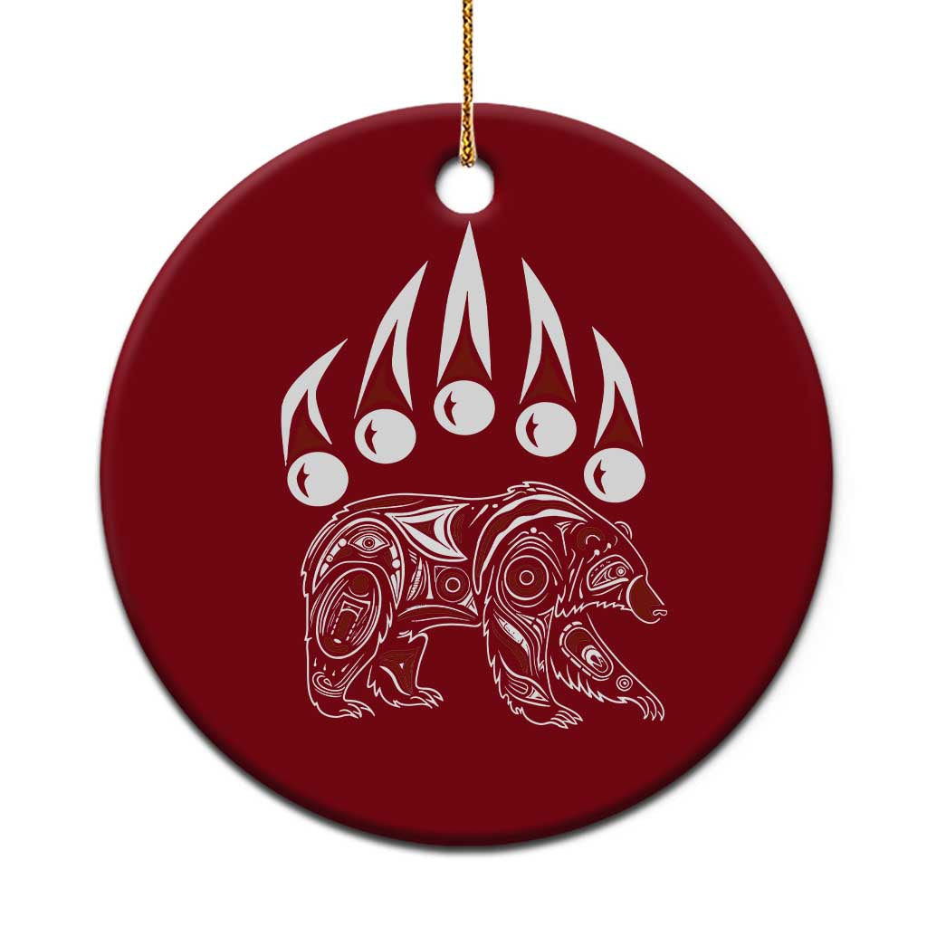 Native American Alaska Grizzly Bear Claw Indian Pride Ceramic Ornament