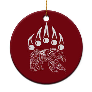 Native American Alaska Grizzly Bear Claw Indian Pride Ceramic Ornament
