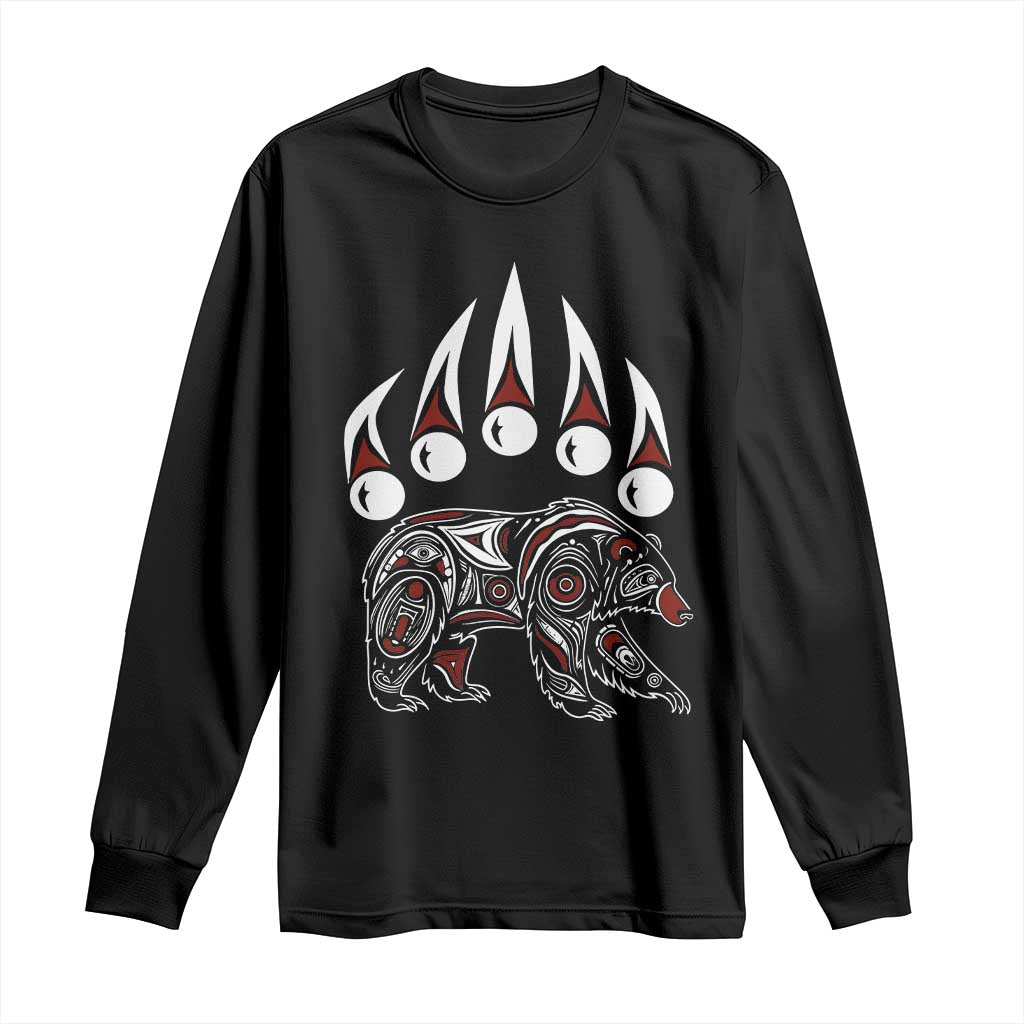 Native American Alaska Grizzly Bear Claw Indian Pride Long Sleeve Shirt TS11 Black Print Your Wear