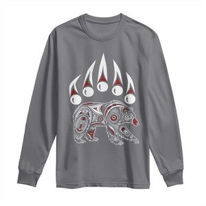 Native American Alaska Grizzly Bear Claw Indian Pride Long Sleeve Shirt TS11 Charcoal Print Your Wear