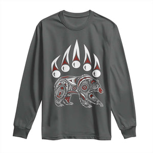 Native American Alaska Grizzly Bear Claw Indian Pride Long Sleeve Shirt TS11 Dark Heather Print Your Wear