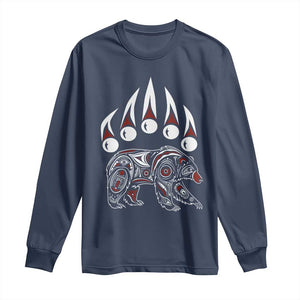 Native American Alaska Grizzly Bear Claw Indian Pride Long Sleeve Shirt TS11 Navy Print Your Wear