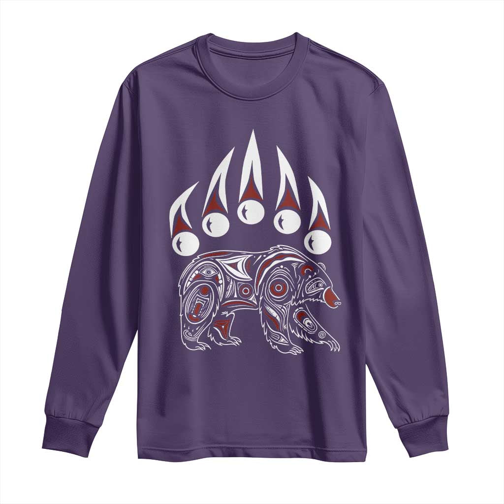 Native American Alaska Grizzly Bear Claw Indian Pride Long Sleeve Shirt TS11 Purple Print Your Wear