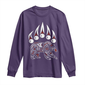 Native American Alaska Grizzly Bear Claw Indian Pride Long Sleeve Shirt TS11 Purple Print Your Wear