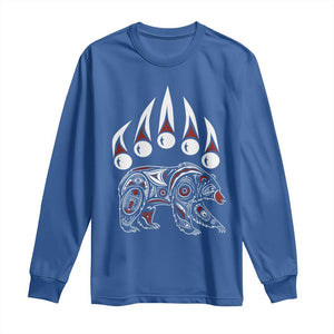 Native American Alaska Grizzly Bear Claw Indian Pride Long Sleeve Shirt TS11 Royal Blue Print Your Wear