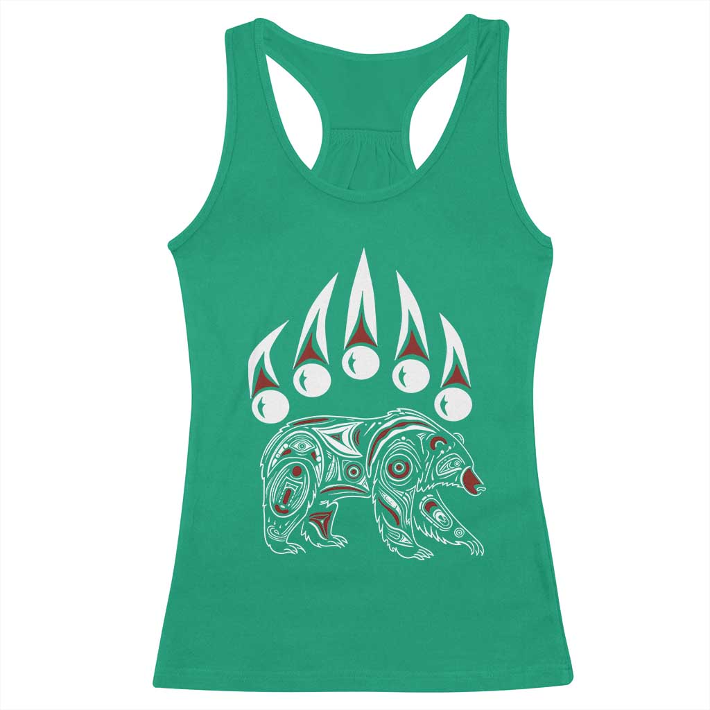 Native American Alaska Grizzly Bear Claw Indian Pride Racerback Tank Top TS11 Irish Green Print Your Wear