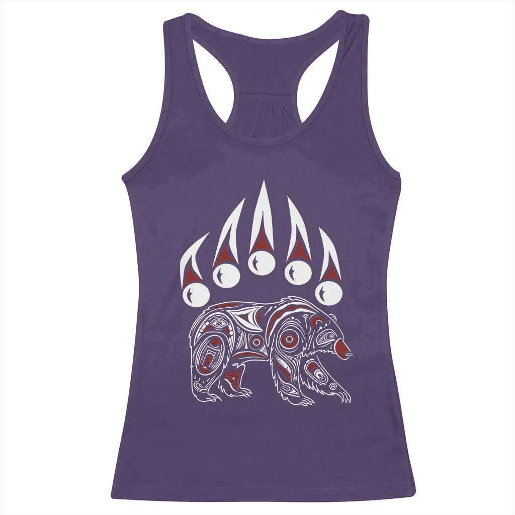 Native American Alaska Grizzly Bear Claw Indian Pride Racerback Tank Top TS11 Purple Print Your Wear