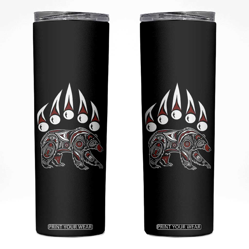 Native American Alaska Grizzly Bear Claw Indian Pride Skinny Tumbler TS11 Black Print Your Wear