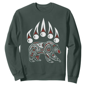 Native American Alaska Grizzly Bear Claw Indian Pride Sweatshirt TS11 Dark Forest Green Print Your Wear