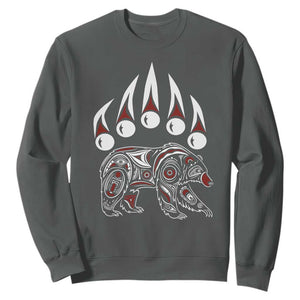 Native American Alaska Grizzly Bear Claw Indian Pride Sweatshirt TS11 Dark Heather Print Your Wear