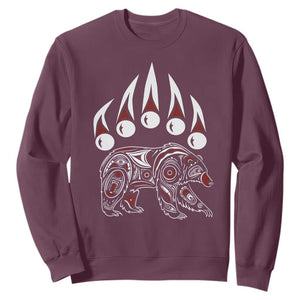 Native American Alaska Grizzly Bear Claw Indian Pride Sweatshirt TS11 Maroon Print Your Wear