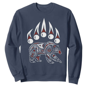 Native American Alaska Grizzly Bear Claw Indian Pride Sweatshirt TS11 Navy Print Your Wear