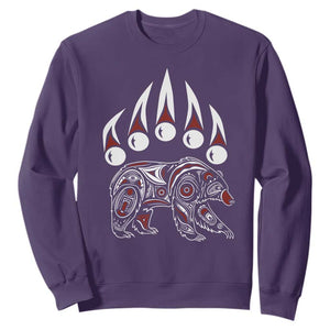 Native American Alaska Grizzly Bear Claw Indian Pride Sweatshirt TS11 Purple Print Your Wear