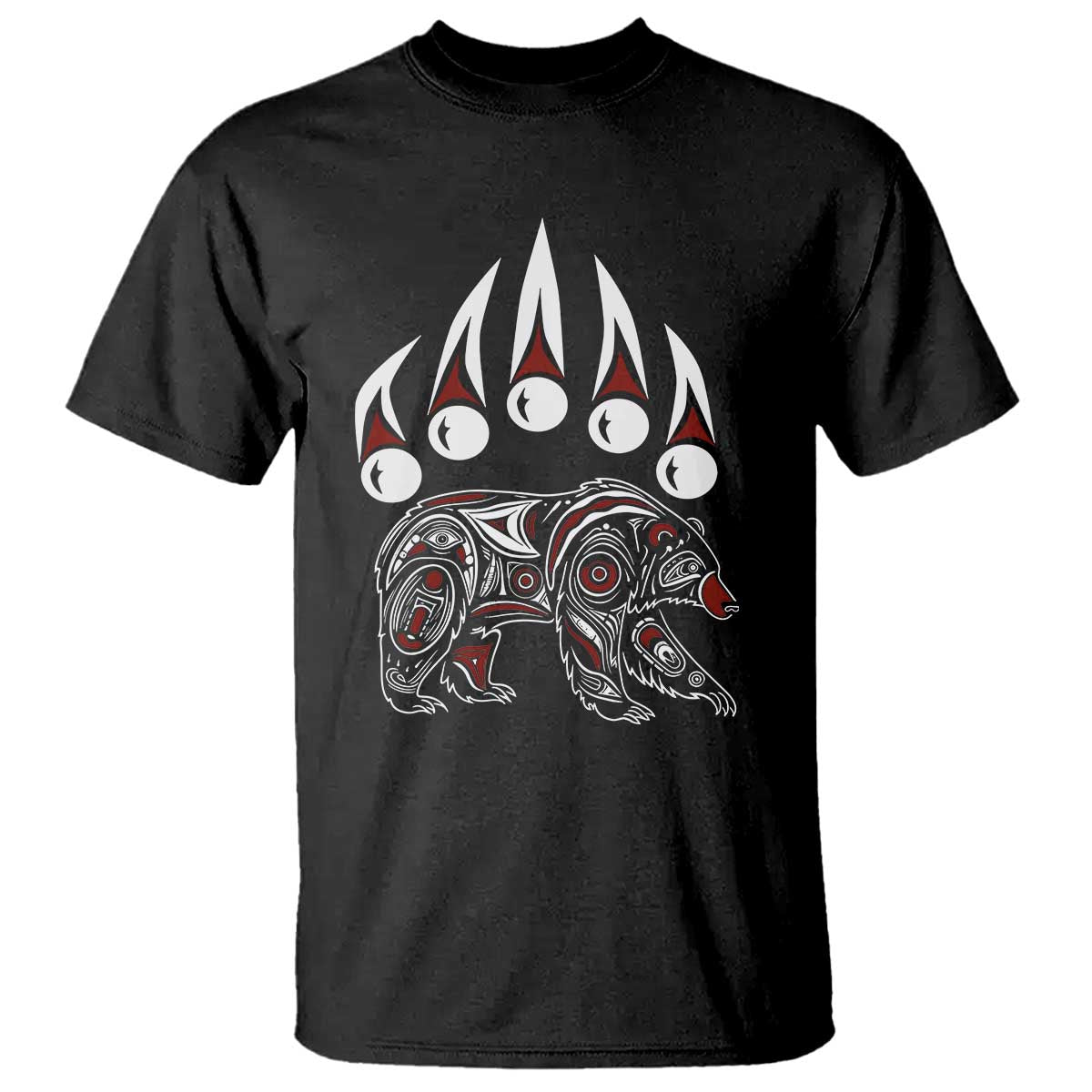 Native American Alaska Grizzly Bear Claw Indian Pride T Shirt TS11 Black Print Your Wear