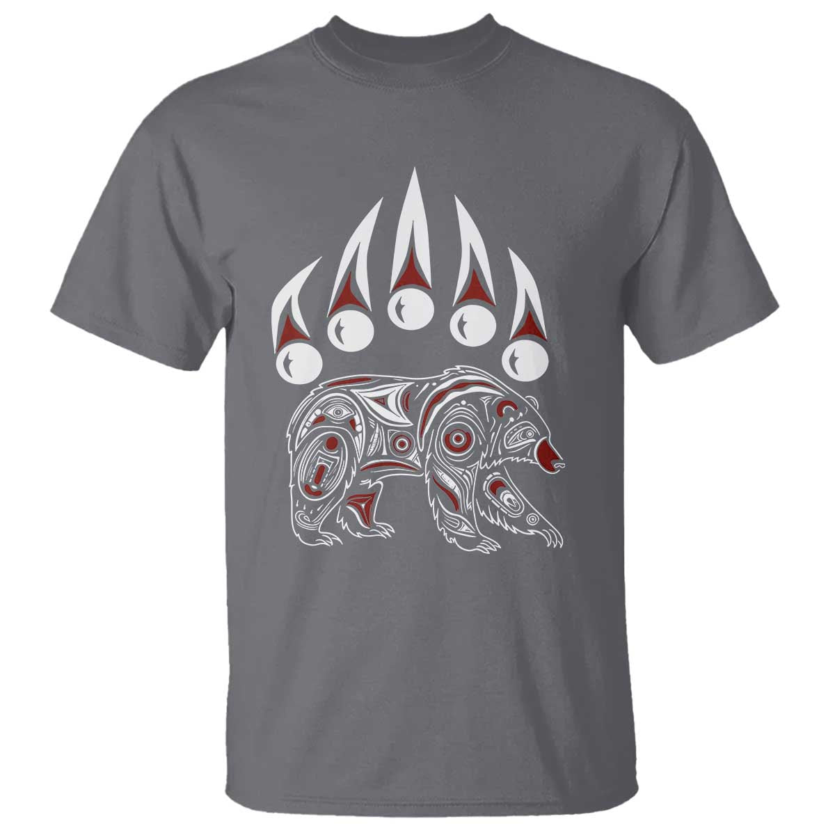 Native American Alaska Grizzly Bear Claw Indian Pride T Shirt TS11 Charcoal Print Your Wear