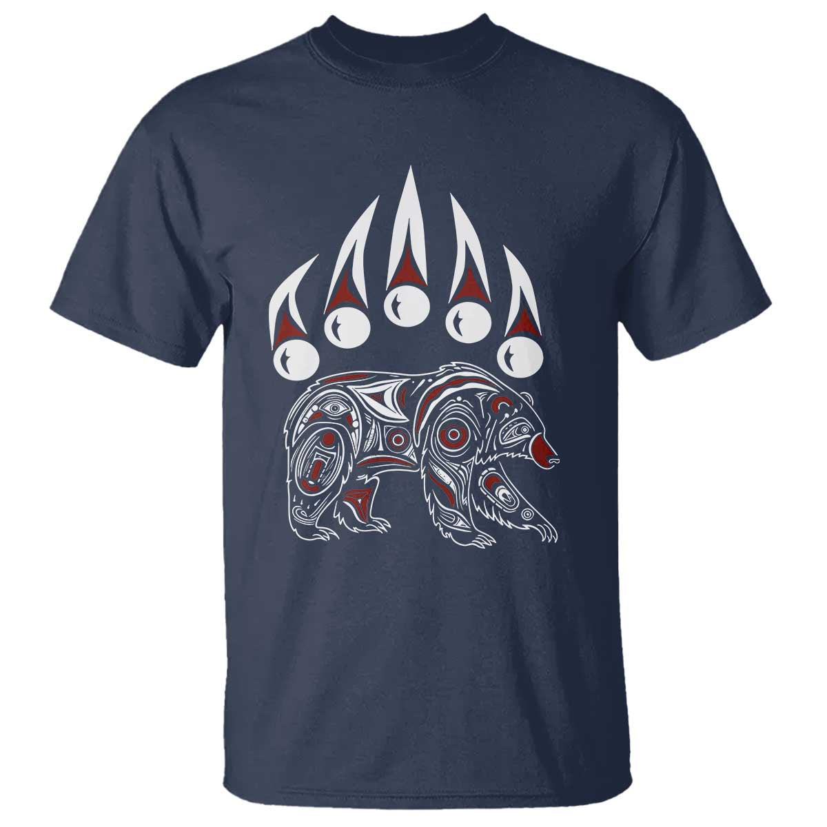 Native American Alaska Grizzly Bear Claw Indian Pride T Shirt TS11 Navy Print Your Wear