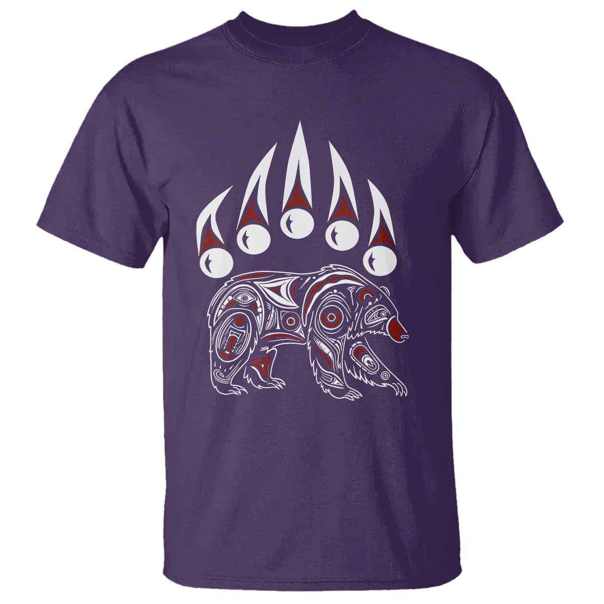 Native American Alaska Grizzly Bear Claw Indian Pride T Shirt TS11 Purple Print Your Wear