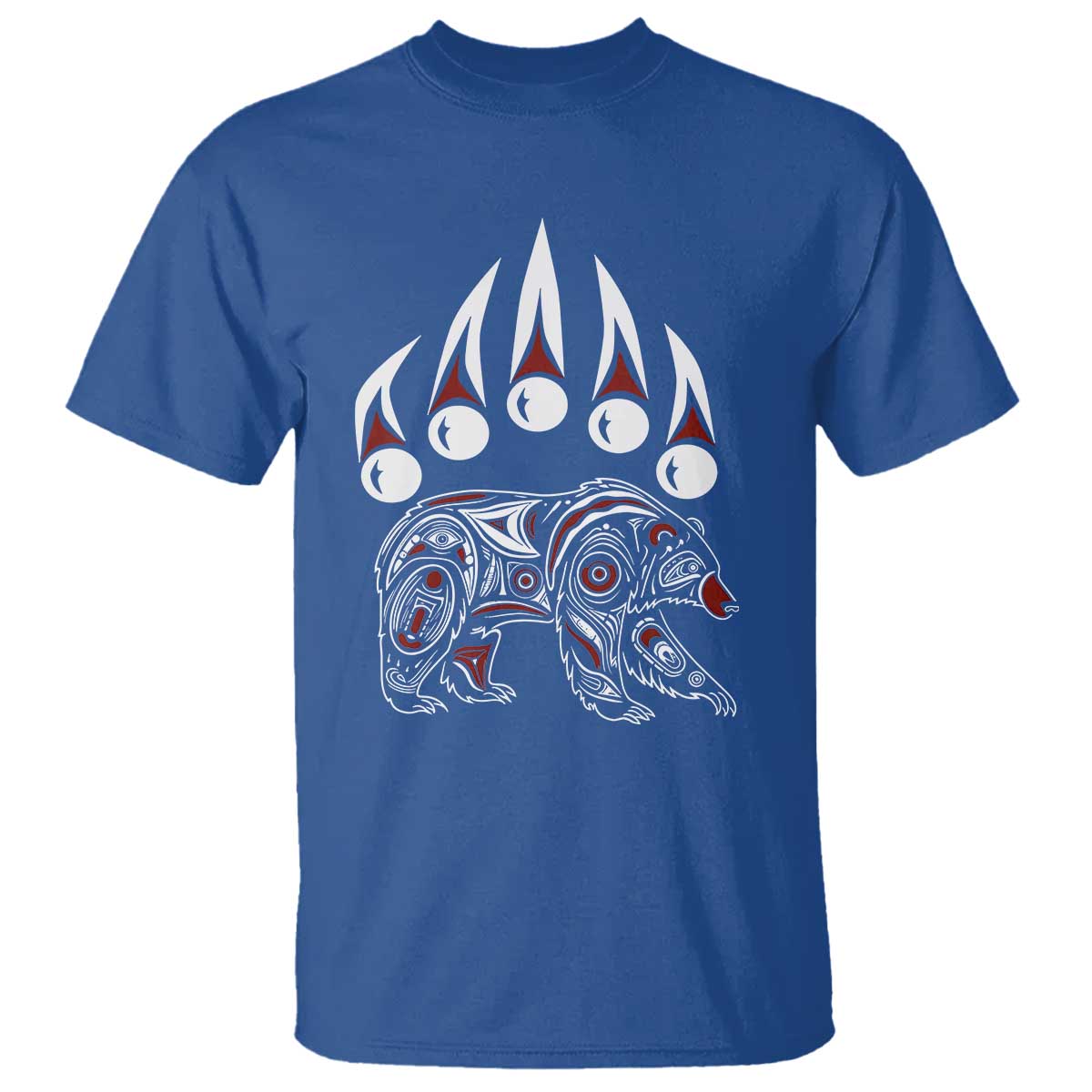 Native American Alaska Grizzly Bear Claw Indian Pride T Shirt TS11 Royal Blue Print Your Wear