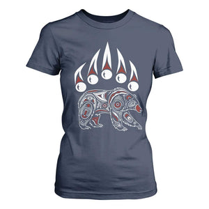 Native American Alaska Grizzly Bear Claw Indian Pride T Shirt For Women TS11 Navy Print Your Wear